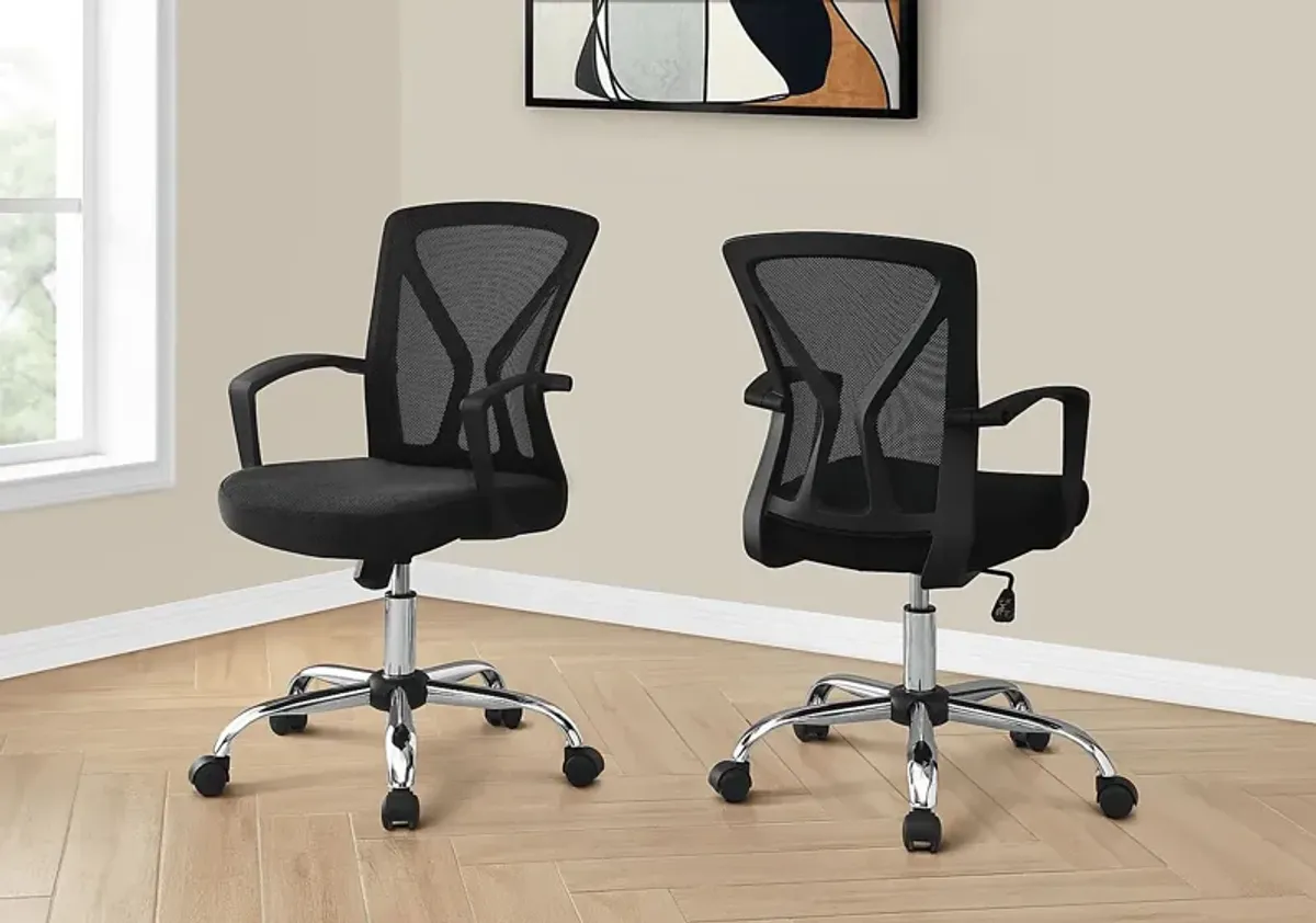 Woodwardia Black Chrome Office Chair