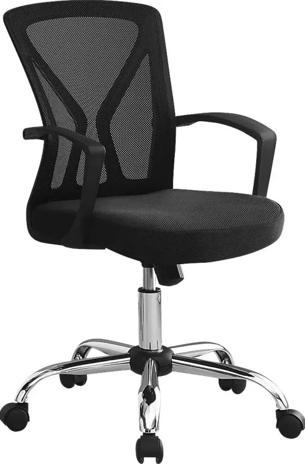 Woodwardia Black Chrome Office Chair