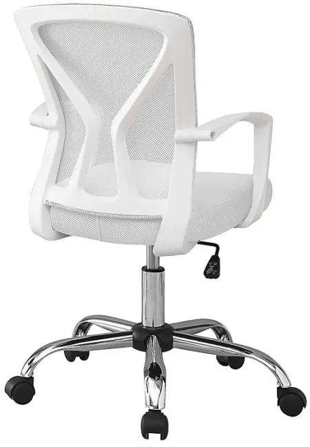 Woodwardia White Chrome Office Chair