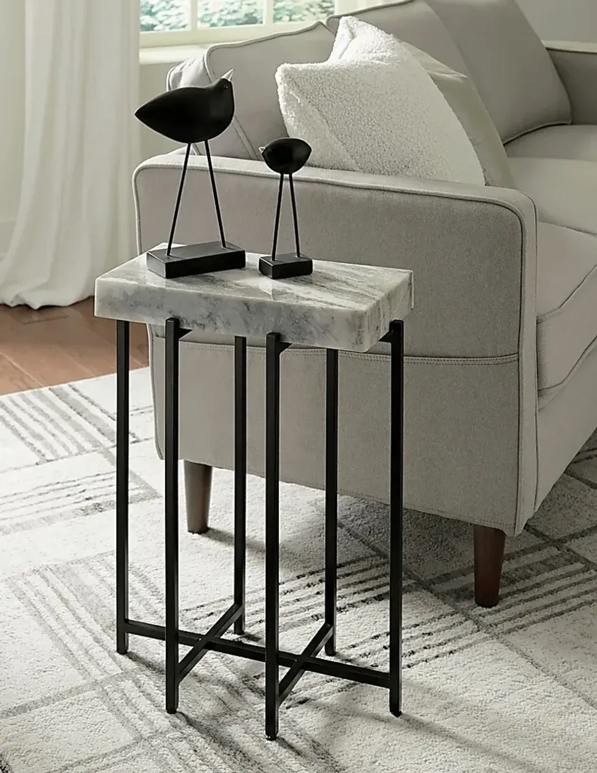 Bevan White Accent Table