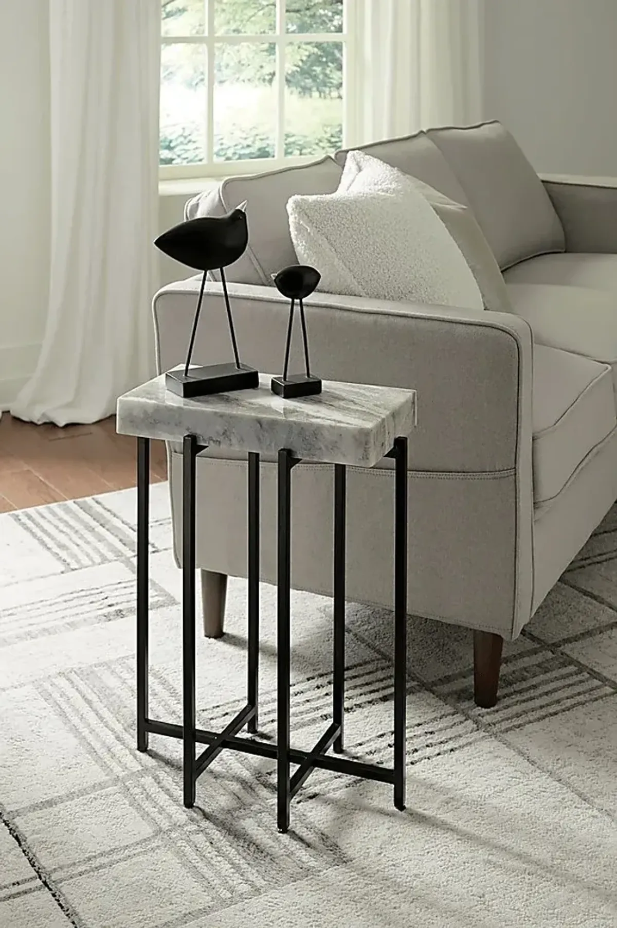 Bevan White Accent Table