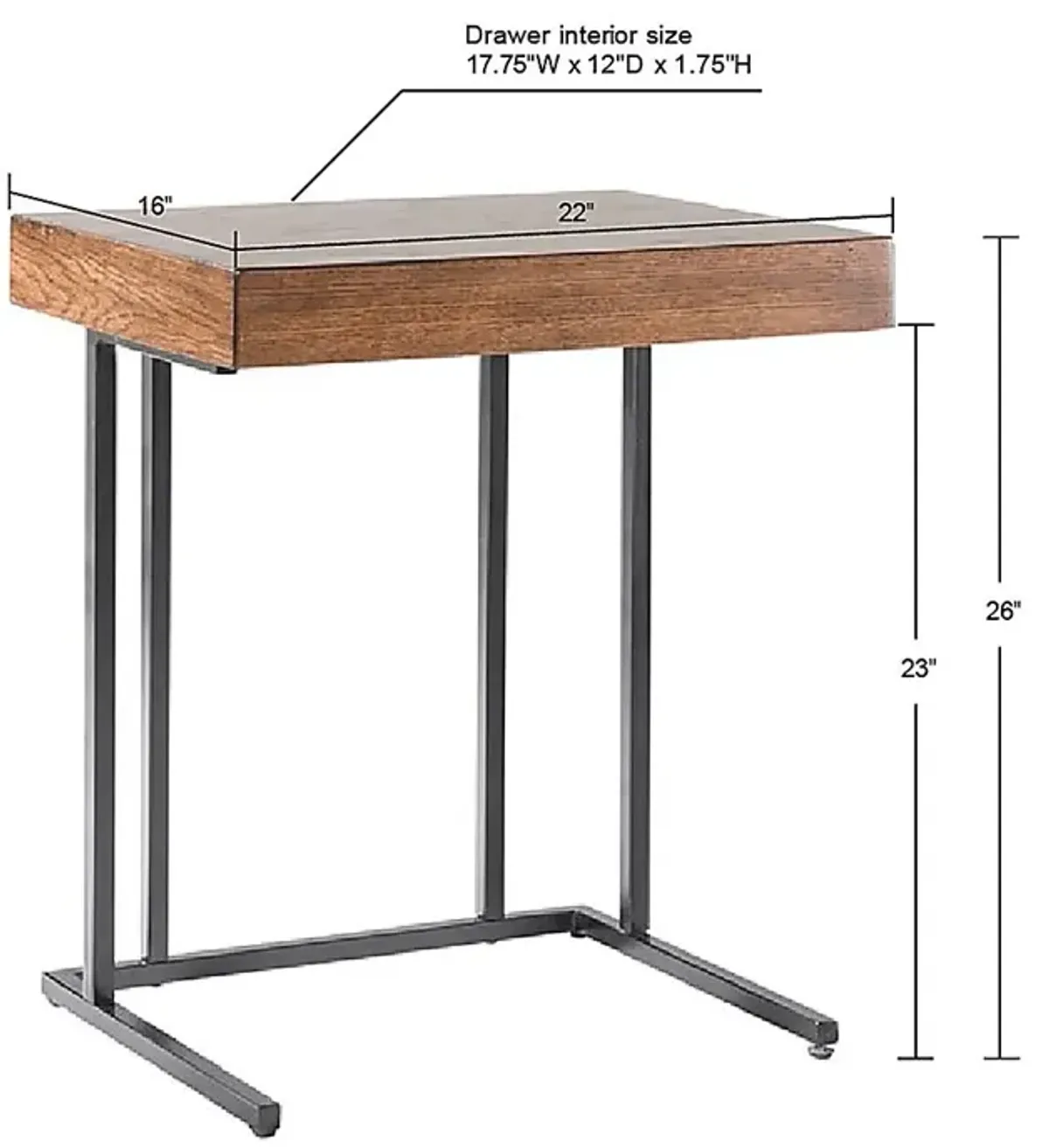 Silversmine Pecan Accent Table