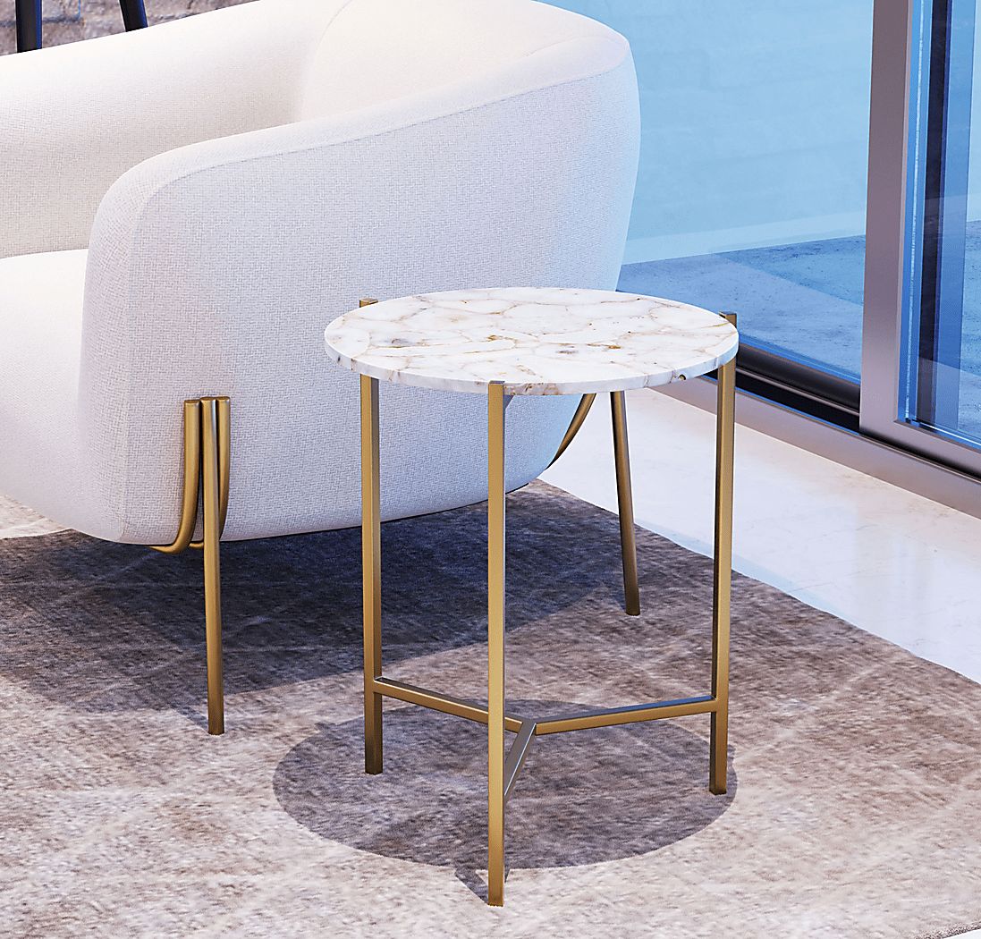 Oswin White Accent Table