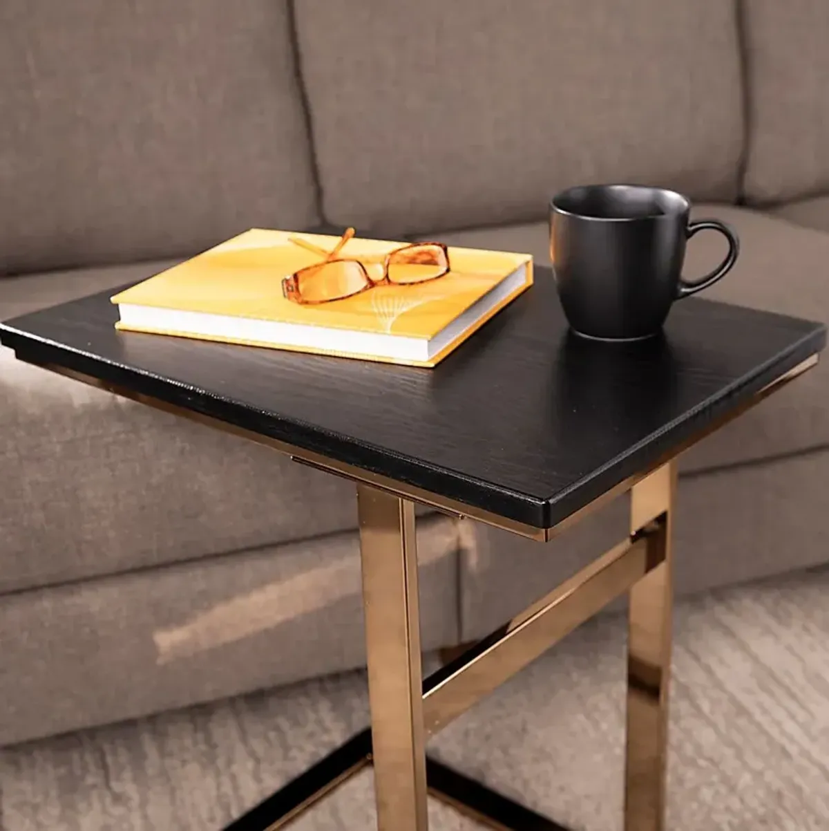 Donington Black Accent Table