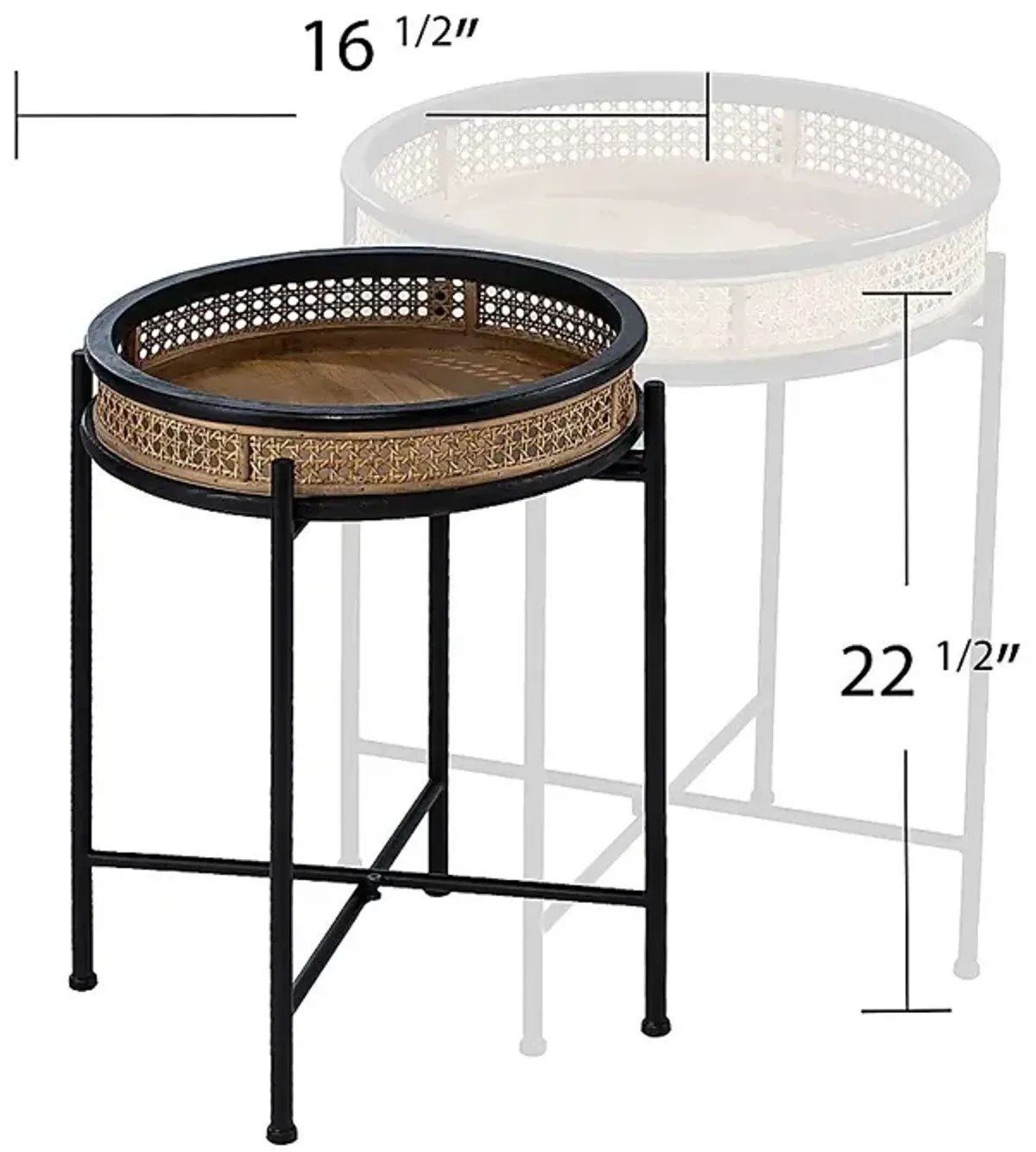 Zircone Black Accent Table, Set of 2