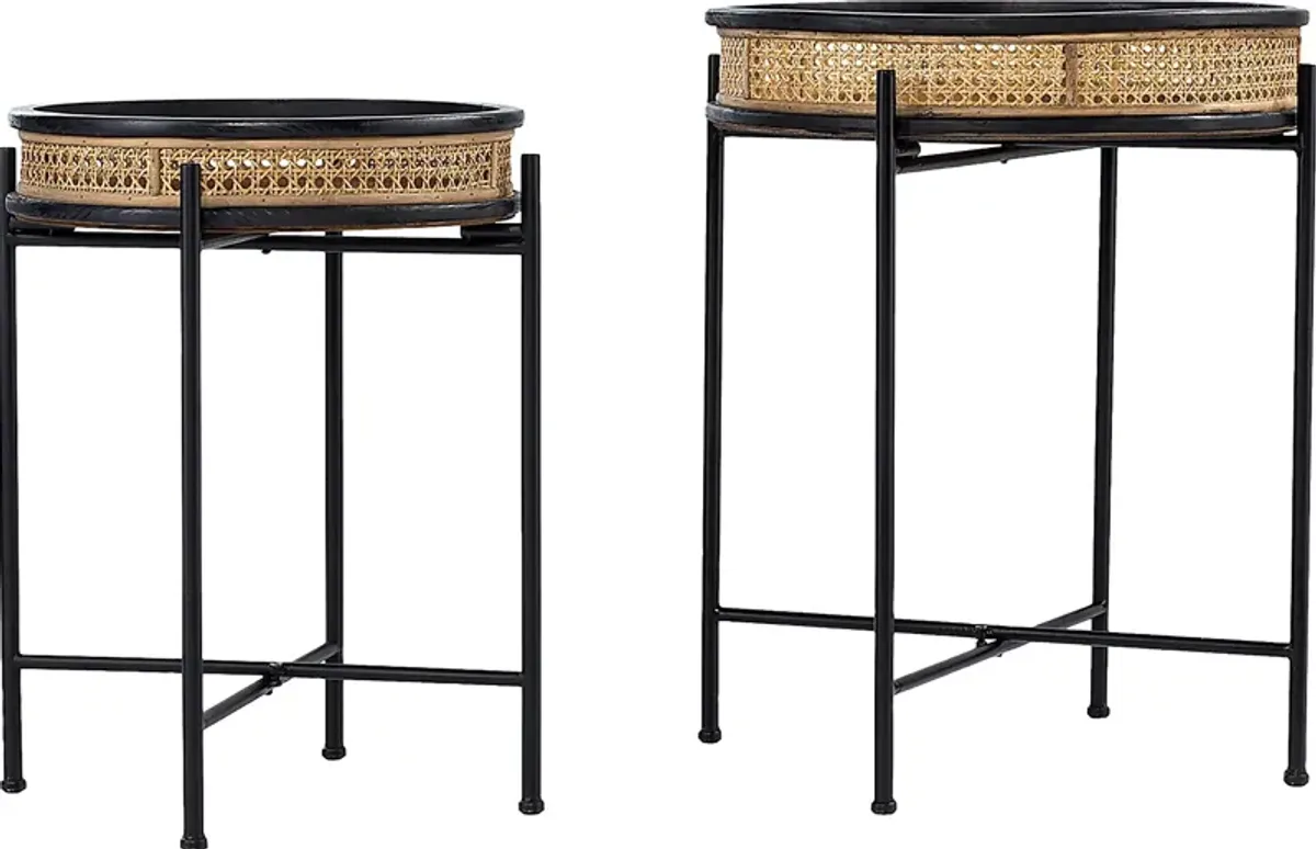 Zircone Black Accent Table, Set of 2