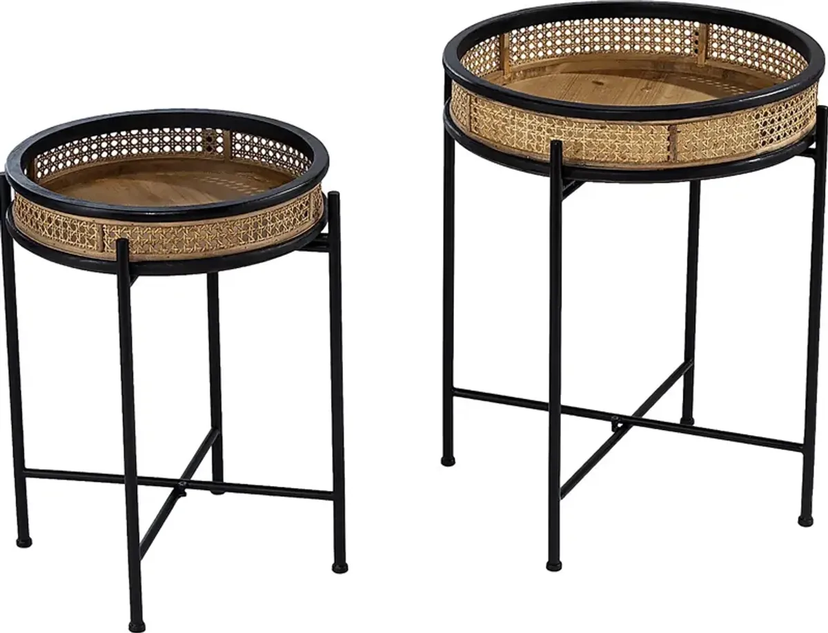 Zircone Black Accent Table, Set of 2