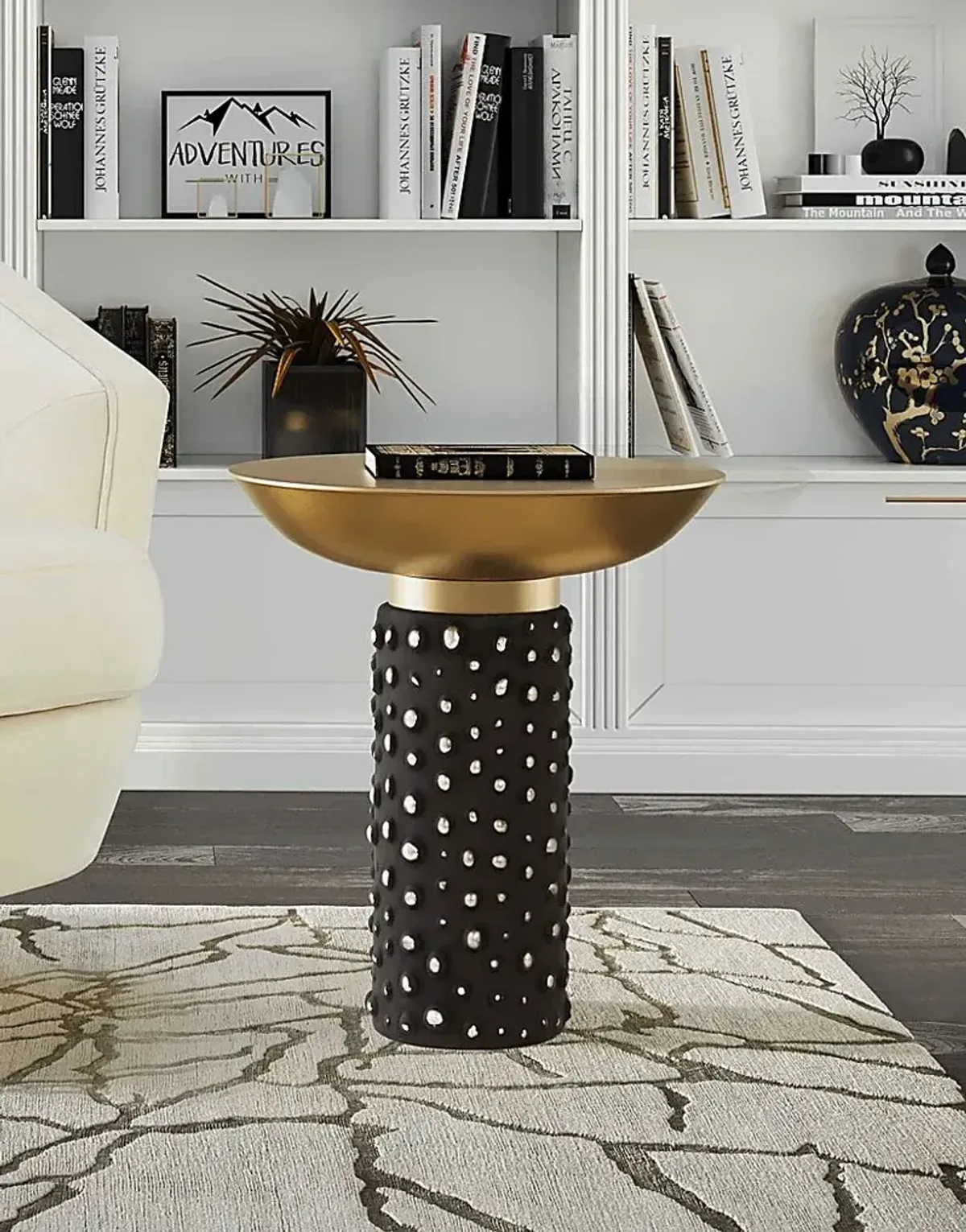 Lazelle Brass Accent Table