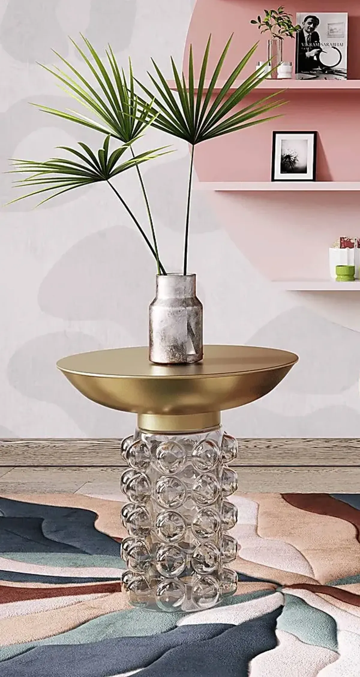 Elbubble Brass Accent Table