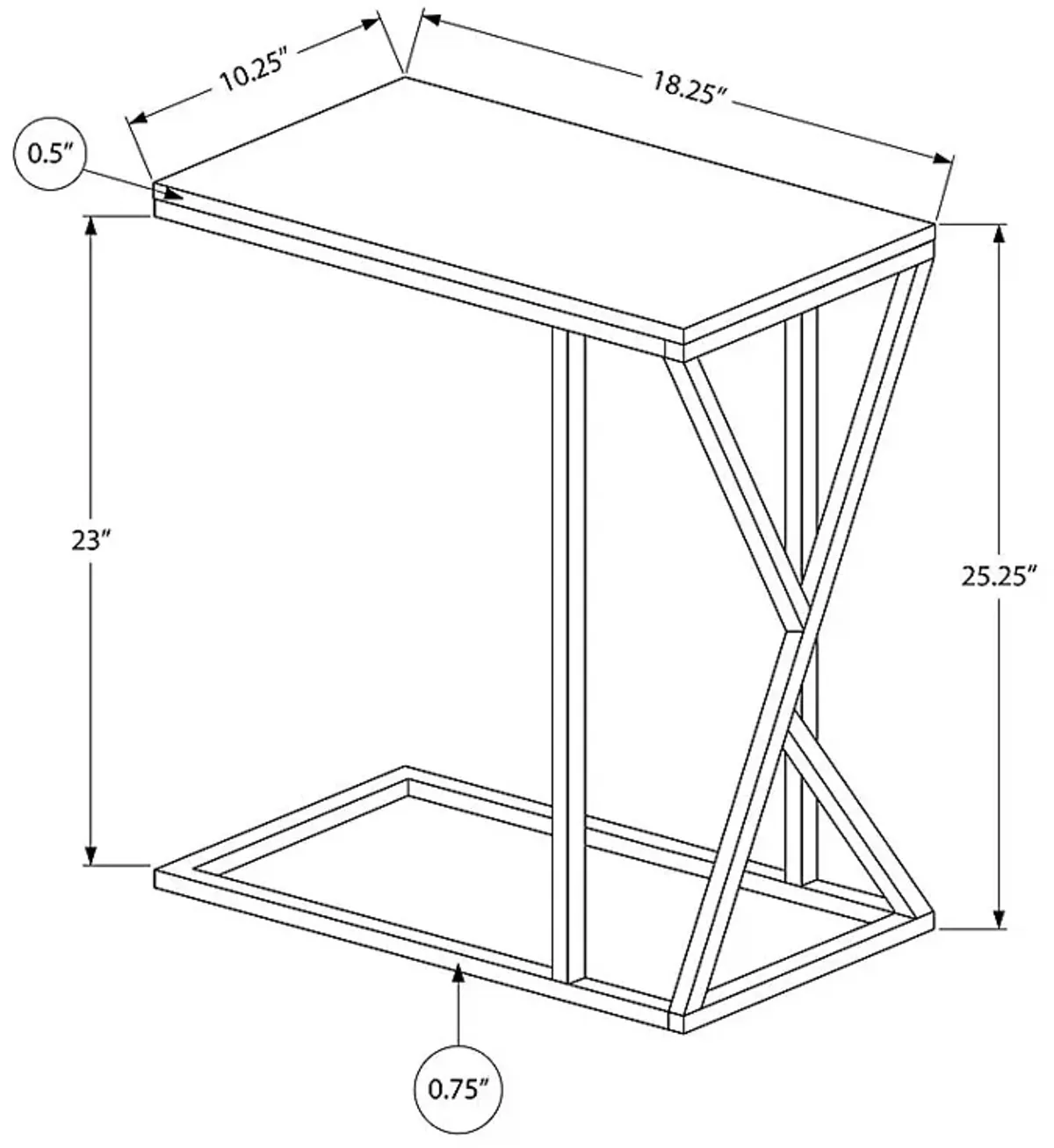 Kimmelway Black Accent Table