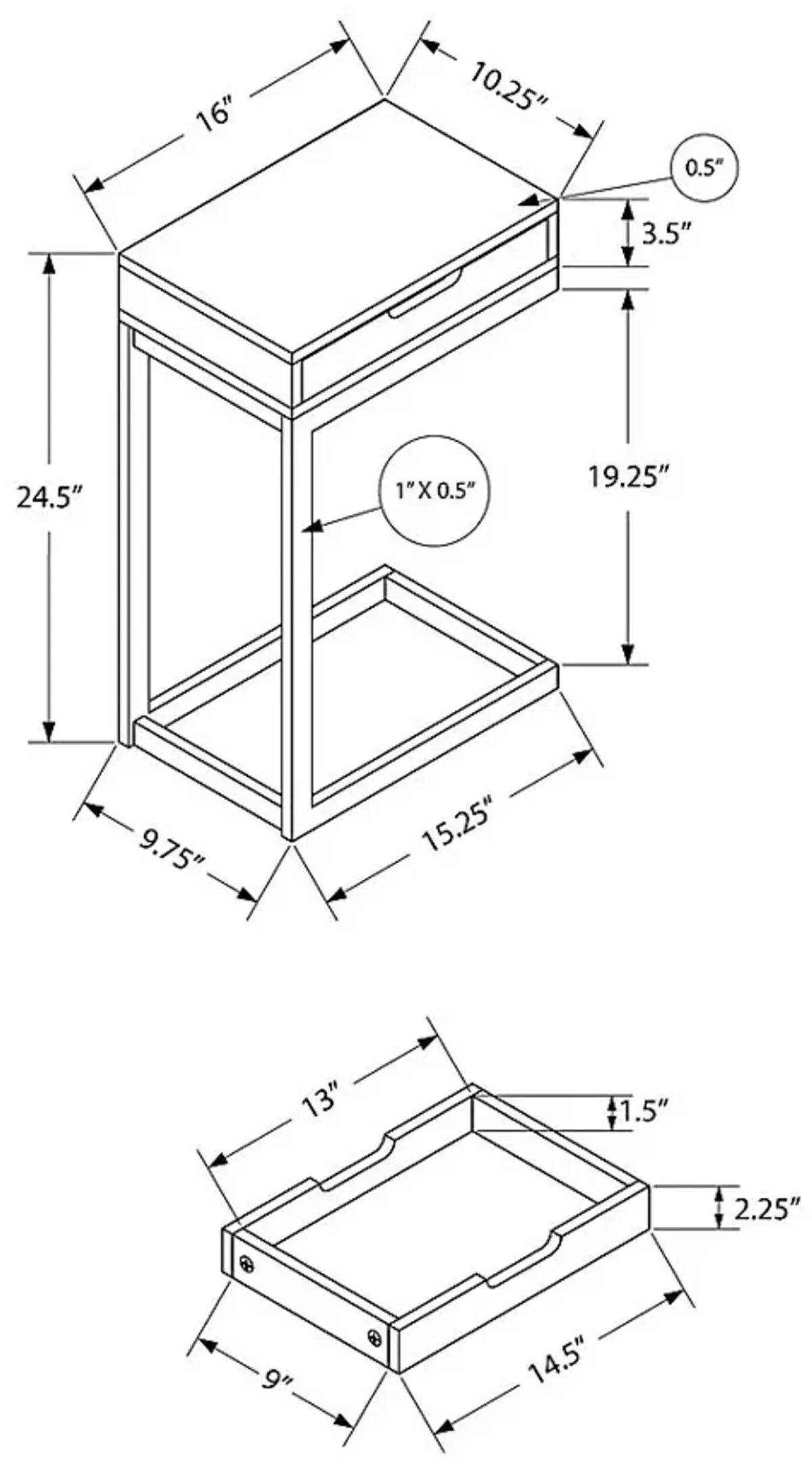 Yeaton Brown Accent Table