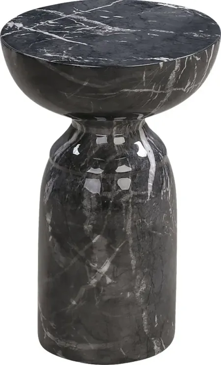 Fausta Black Accent Table