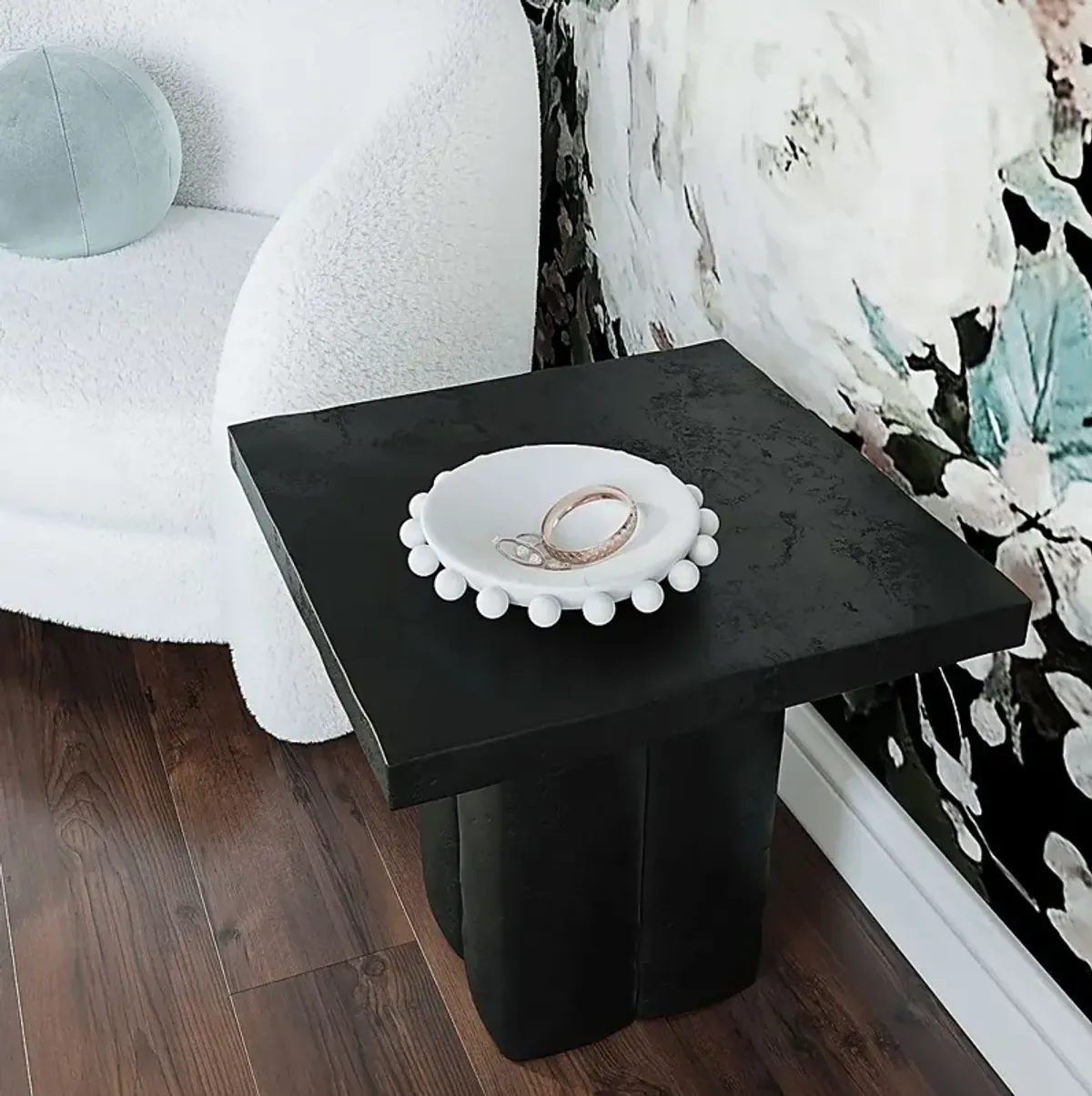 Anayla Black Side Table