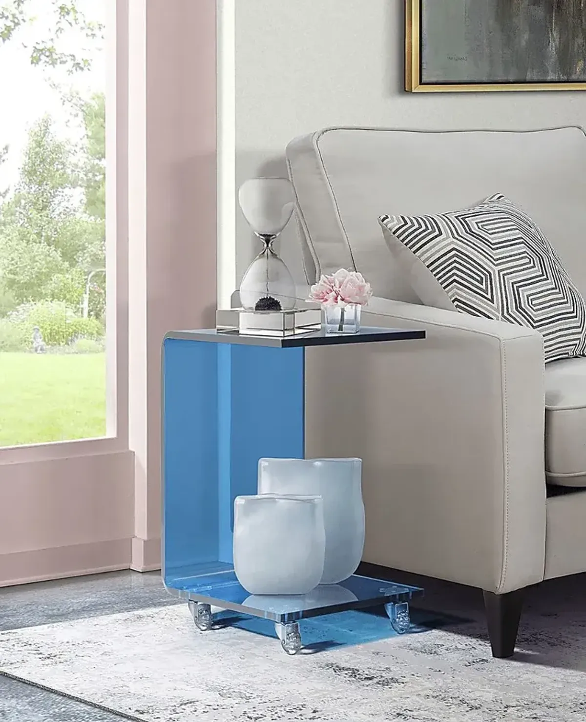 Hemperly Blue Accent Table