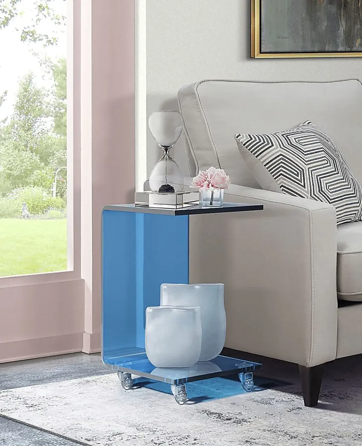 Hemperly Blue Accent Table