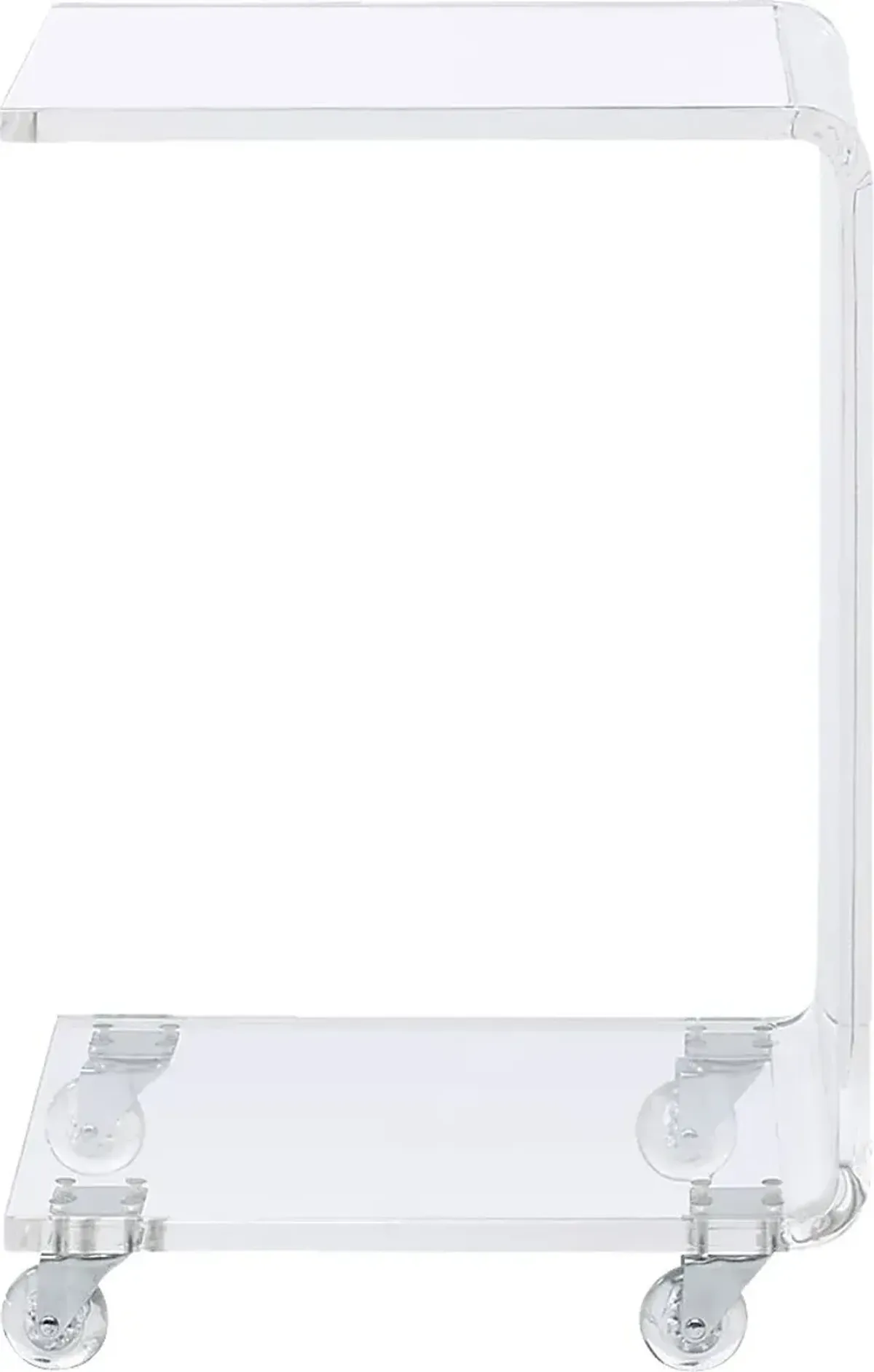 Margarette Clear Rolling Accent Table