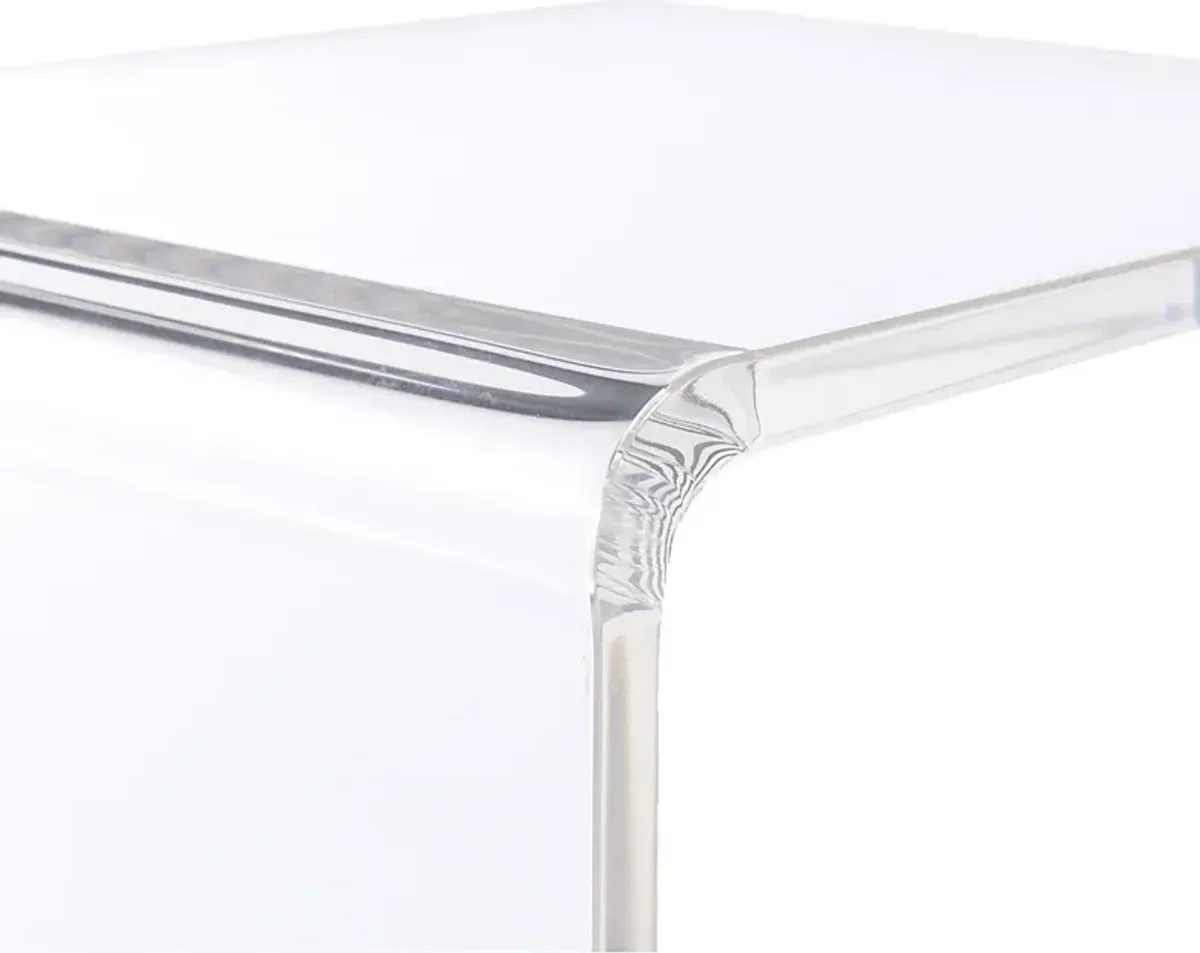 Margarette Clear Rolling Accent Table