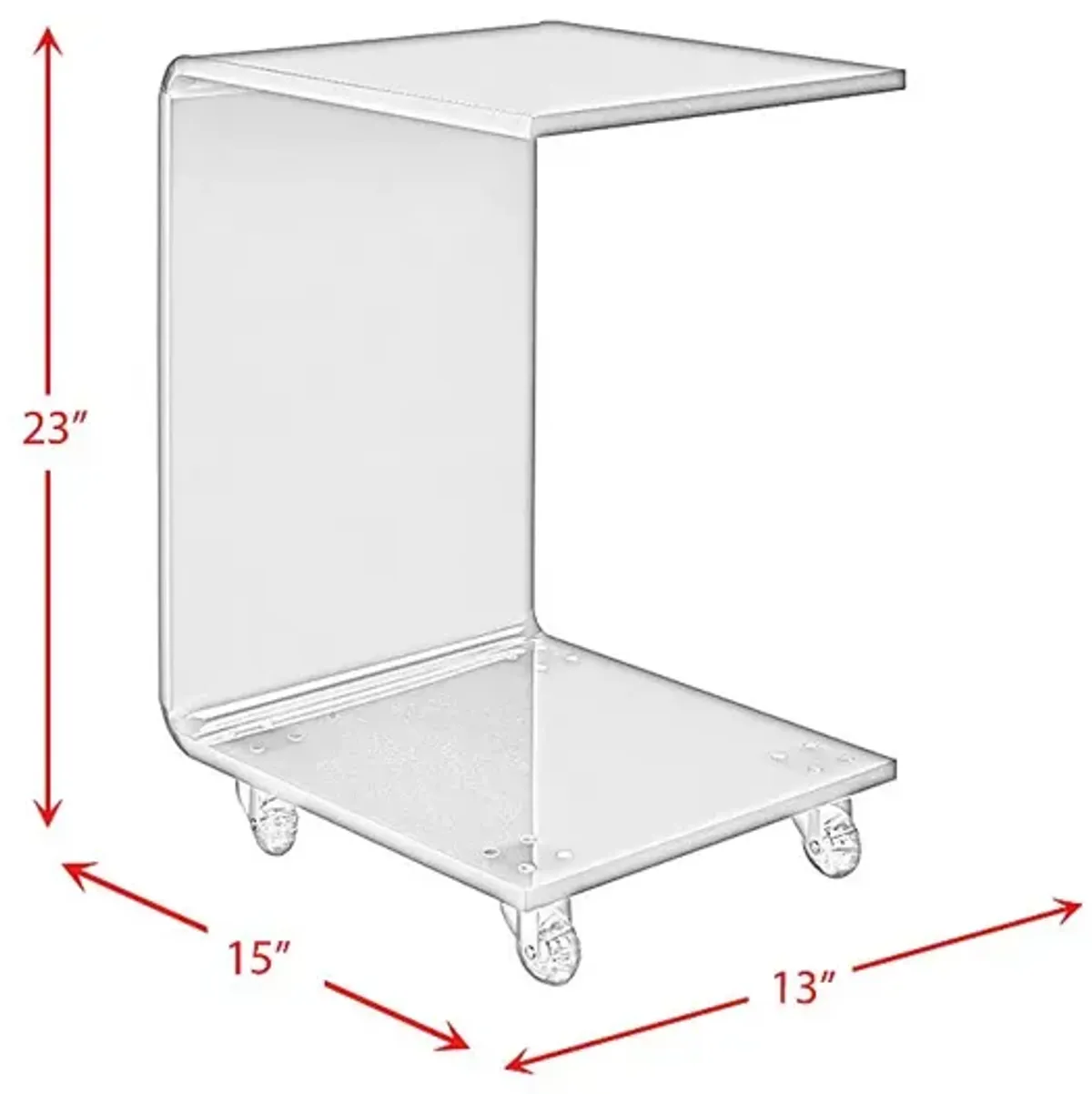 Margarette Clear Rolling Accent Table