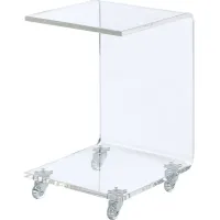 Margarette Clear Rolling Accent Table