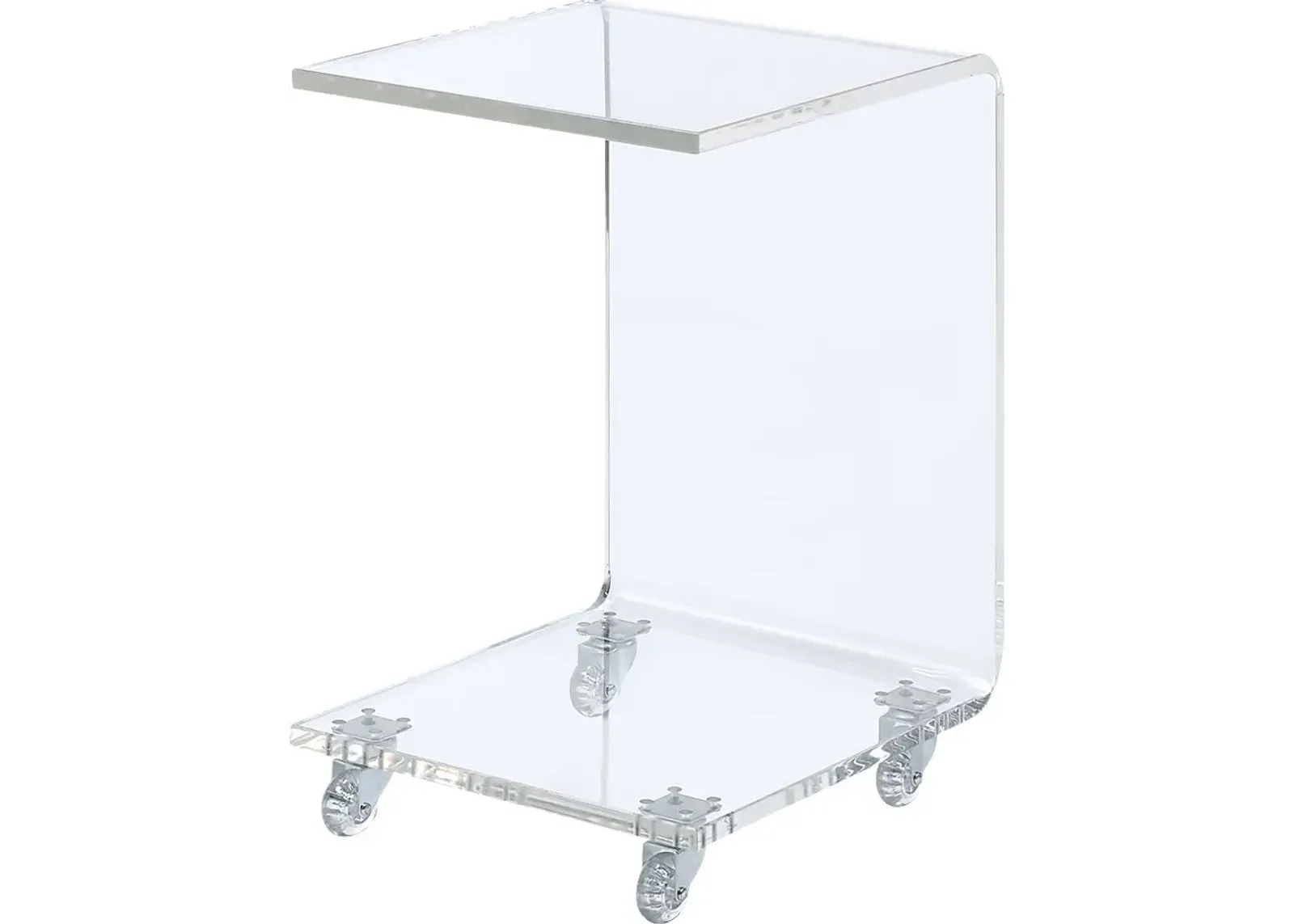 Margarette Clear Rolling Accent Table