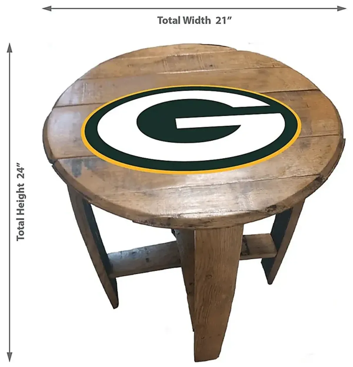 Big Team NFL Green Bay Packers Brown End Table