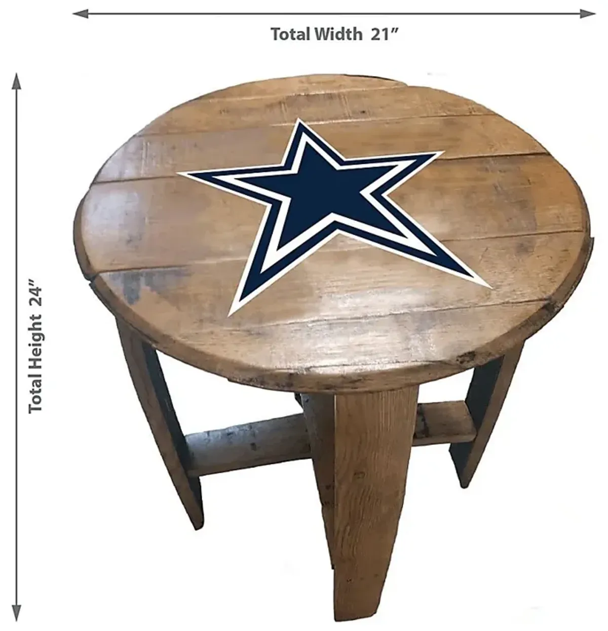 Big Team NFL Dallas Cowboys Brown End Table