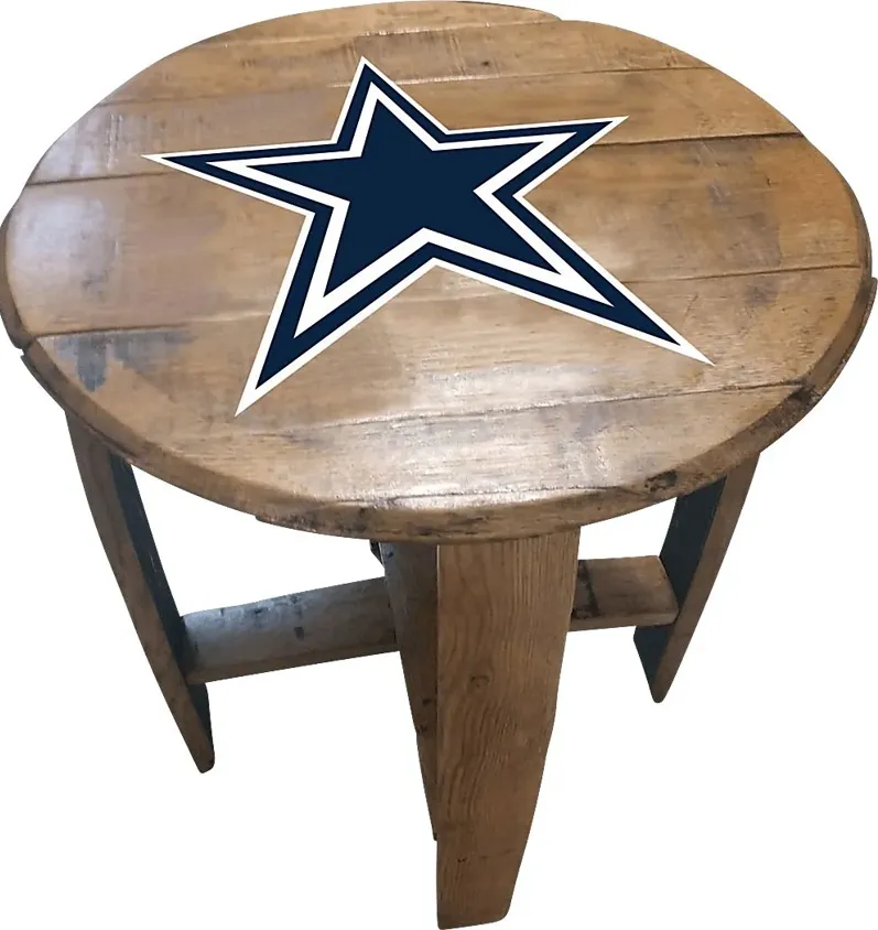 Big Team NFL Dallas Cowboys Brown End Table