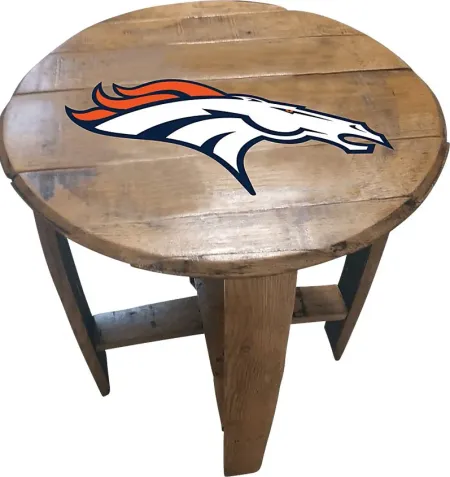 Big Team NFL Denver Broncos Brown End Table