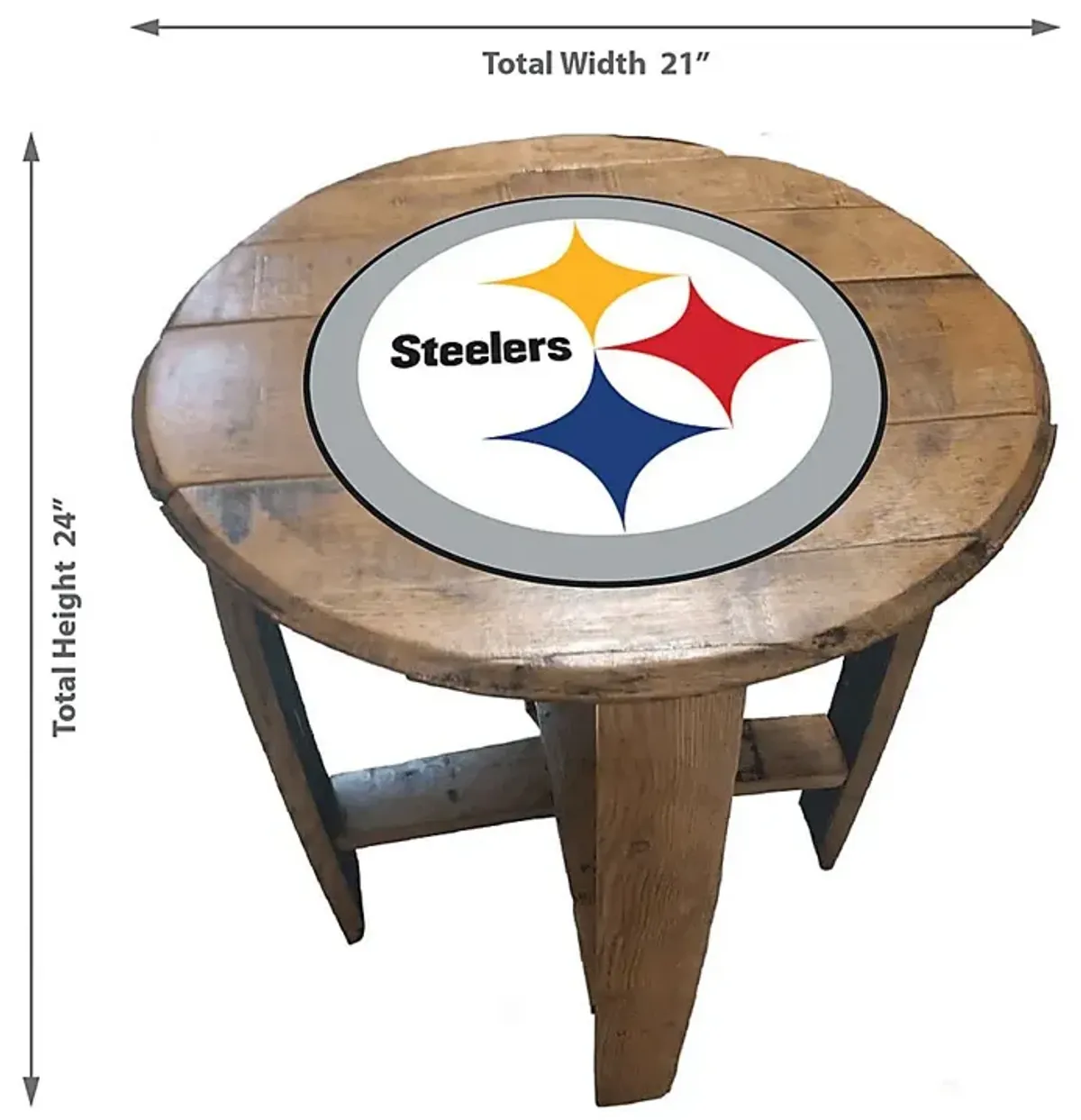 Big Team NFL Pittsburgh Steelers Brown End Table