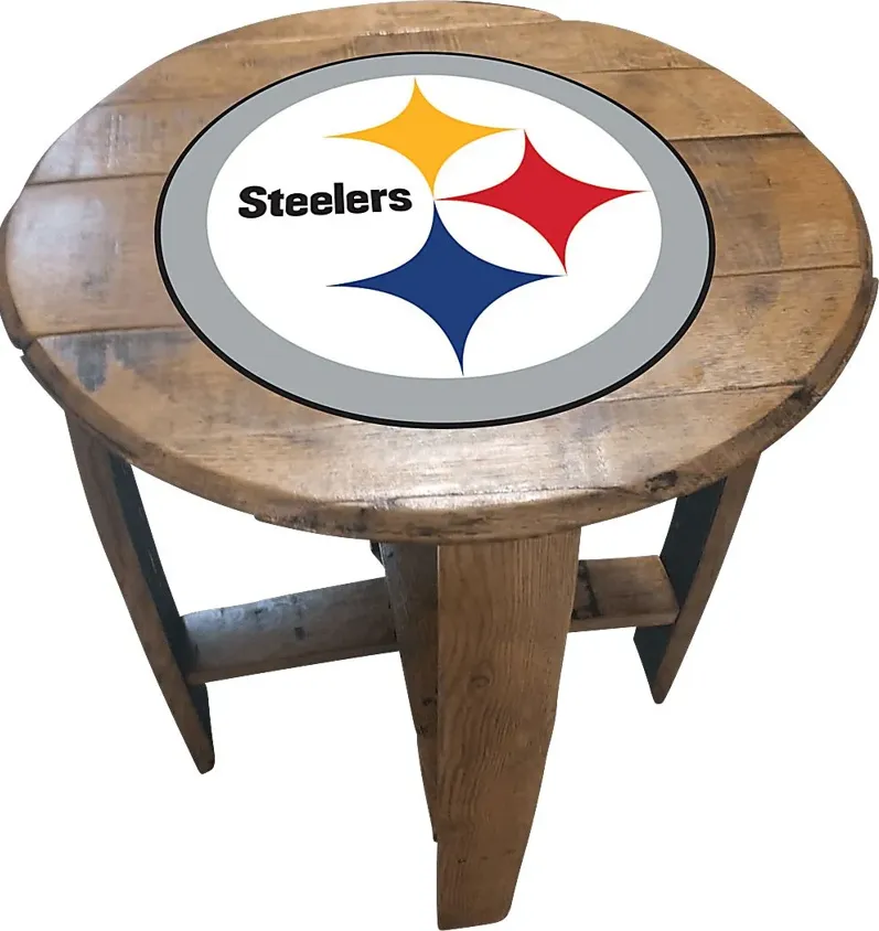 Big Team NFL Pittsburgh Steelers Brown End Table