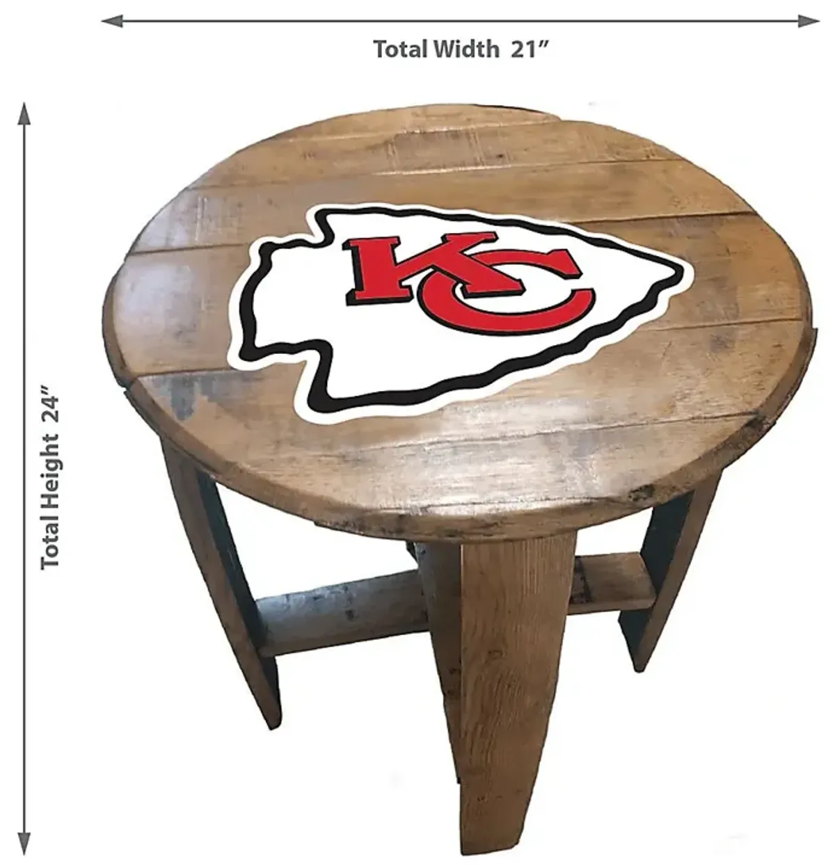 Big Team NFL Kansas City Chiefs Brown End Table