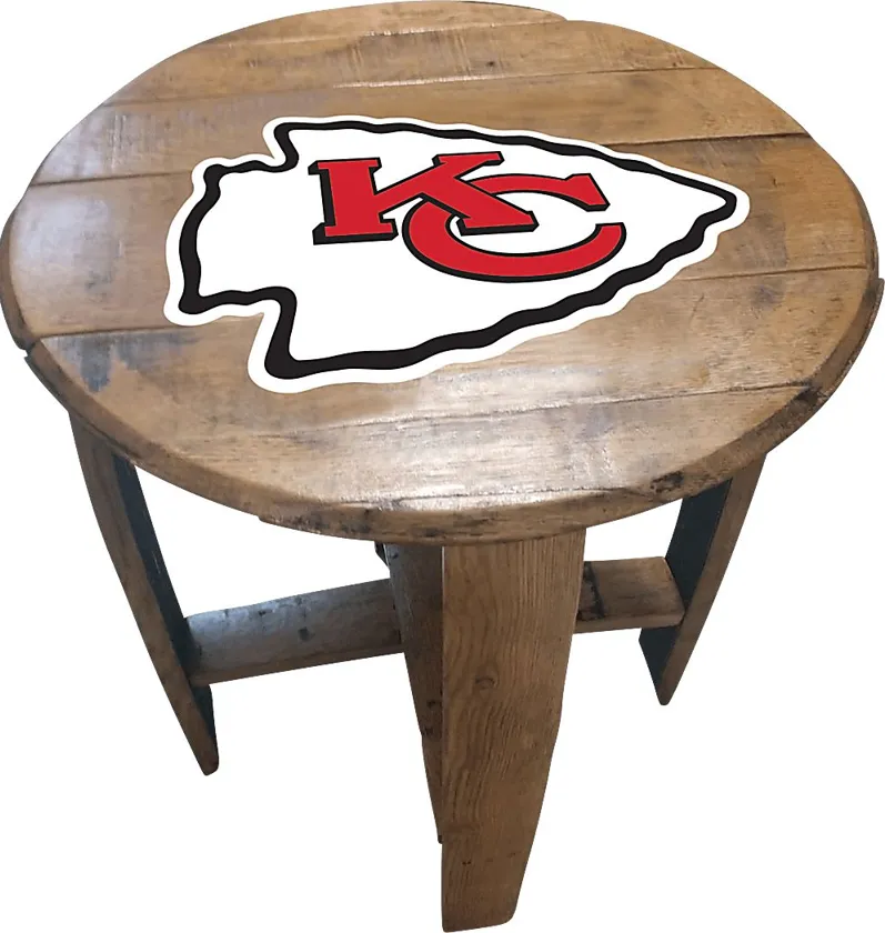 Big Team NFL Kansas City Chiefs Brown End Table