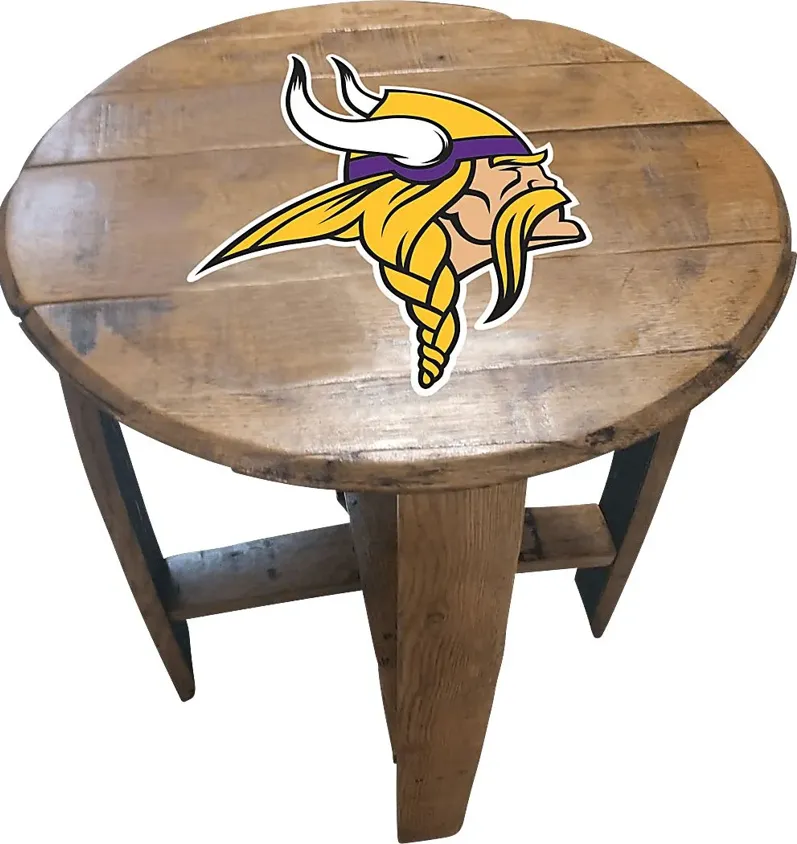 Big Team NFL Minnesota Vikings Brown End Table