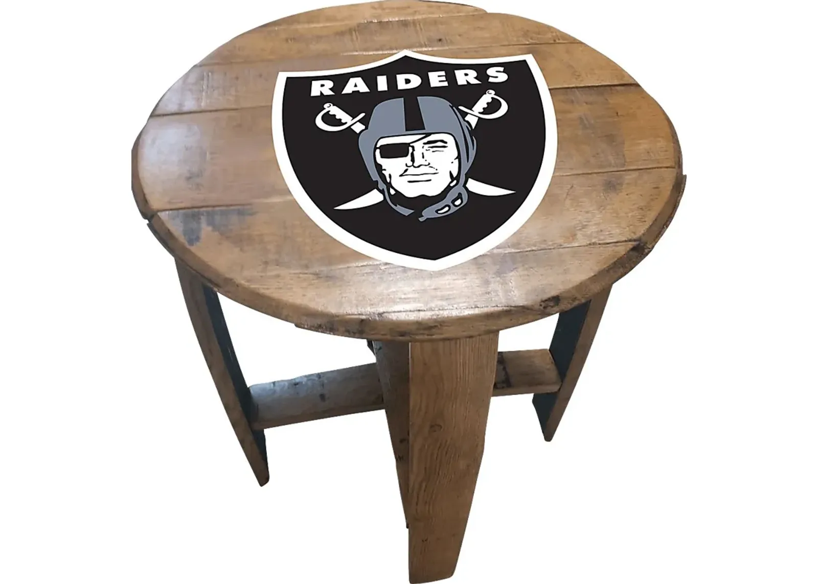 Big Team NFL Las Vegas Raiders Brown End Table