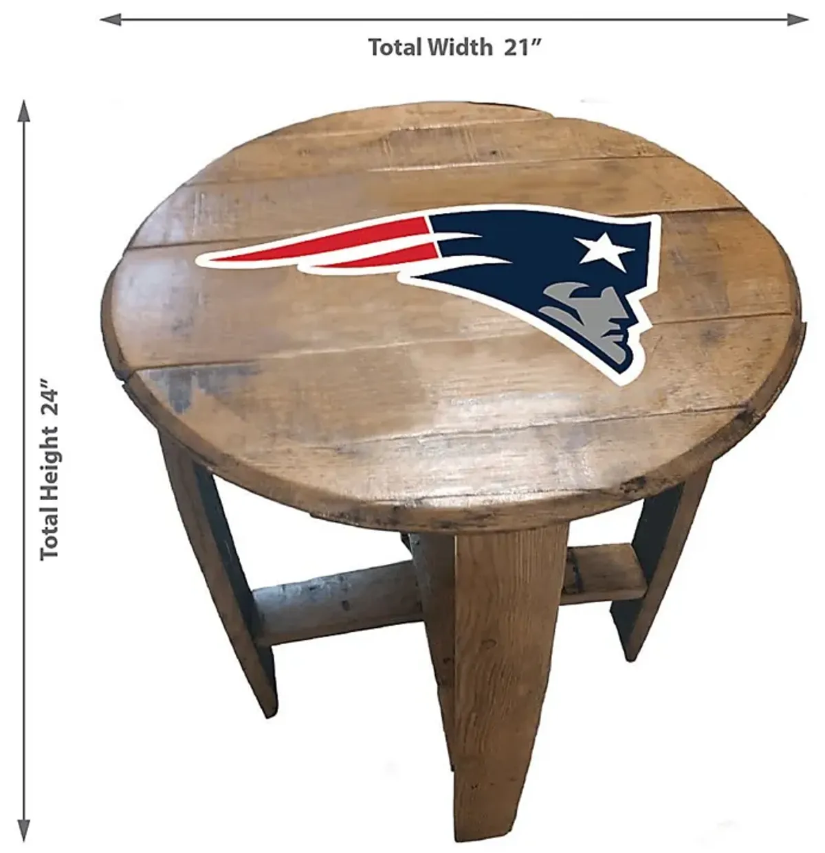 Big Team NFL New England Patriots Brown End Table