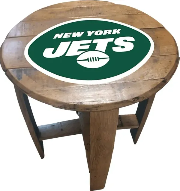 Big Team NFL New York Jets Brown End Table