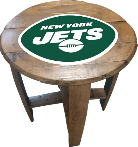 Big Team NFL New York Jets Brown End Table