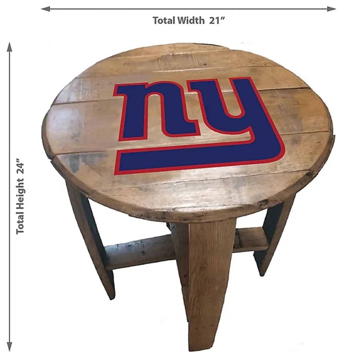 Big Team NFL New York Giants Brown End Table