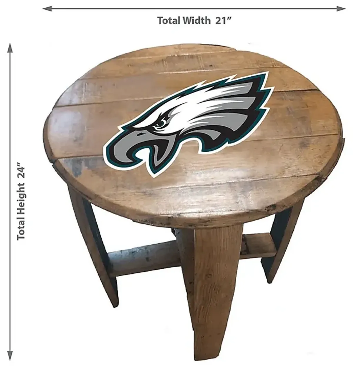 Big Team NFL Philadephia Eagles Brown End Table