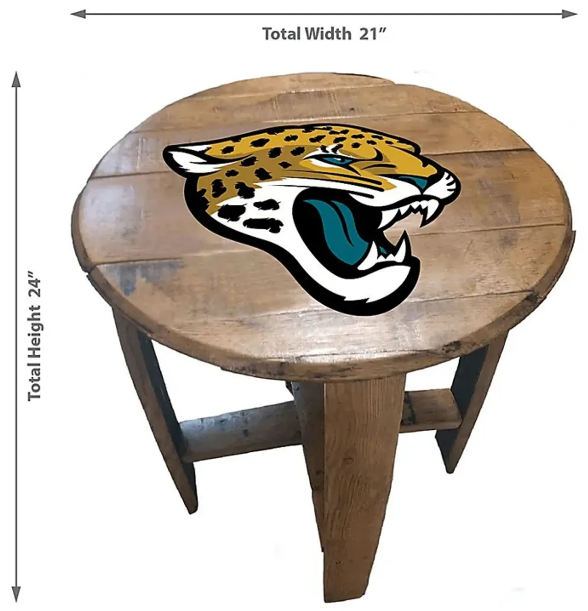 Big Team NFL Jacksonville Jaguars Brown End Table