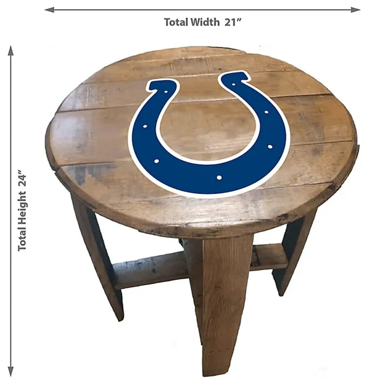 Big Team NFL Indianapolis Colts Brown End Table