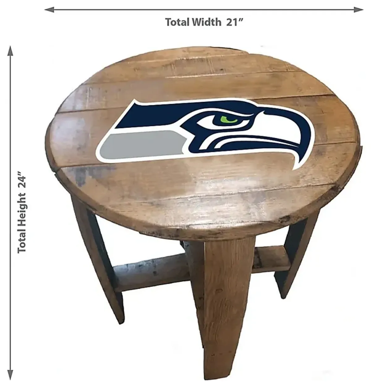Big Team NFL Seattle Seahawks Brown End Table