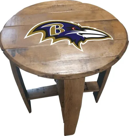 Big Team NFL Baltimore Ravens Brown End Table