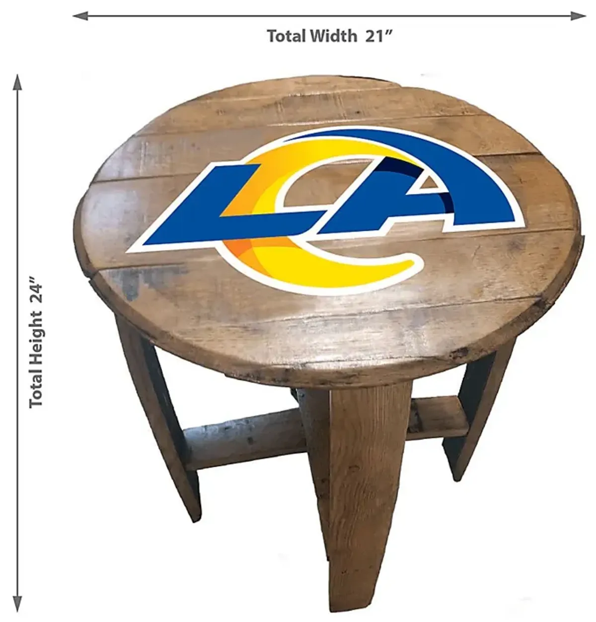 Big Team NFL Los Angeles Rams Brown End Table