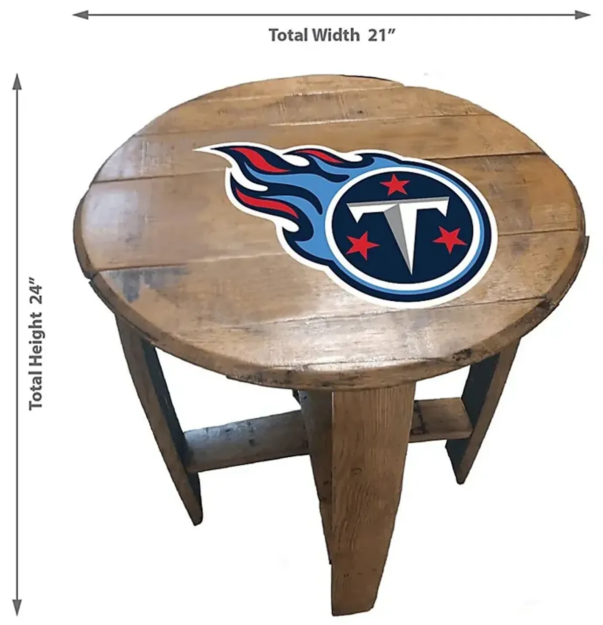 Big Team NFL Tennessee Titans Brown End Table