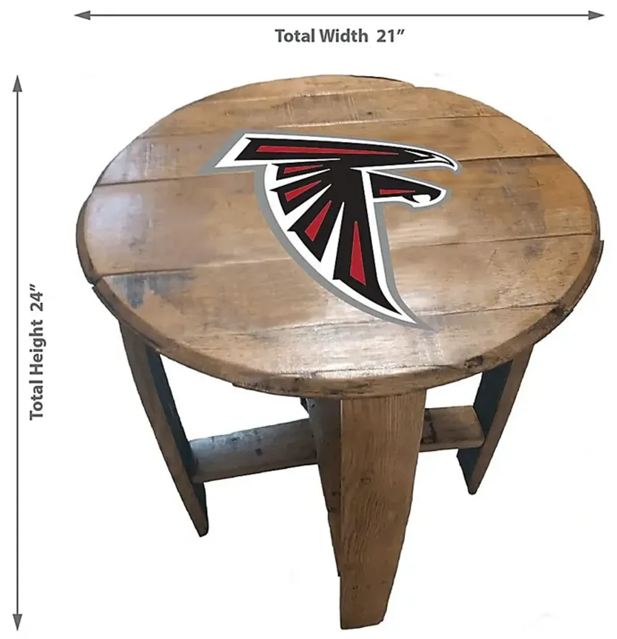 Big Team NFL Atlanta Falcons Brown End Table