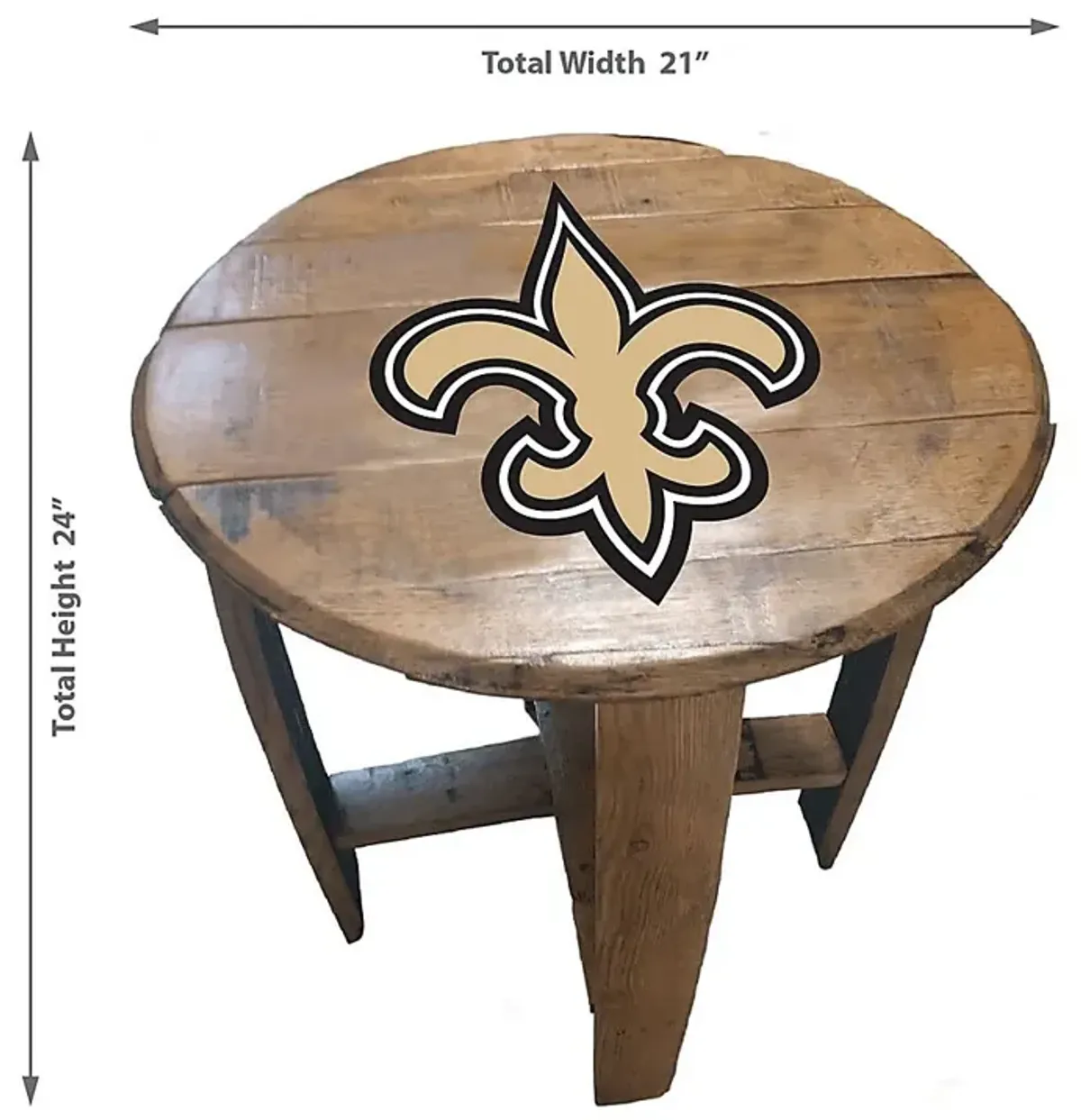 Big Team NFL New Orleans Saints Brown End Table