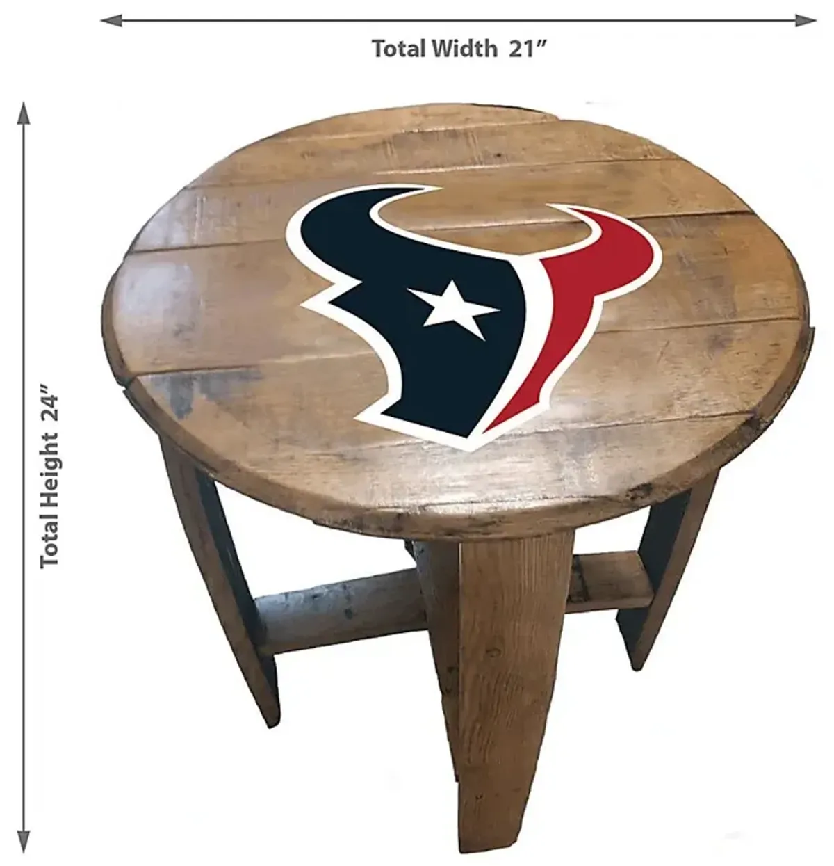 Big Team NFL Houston Texans Brown End Table