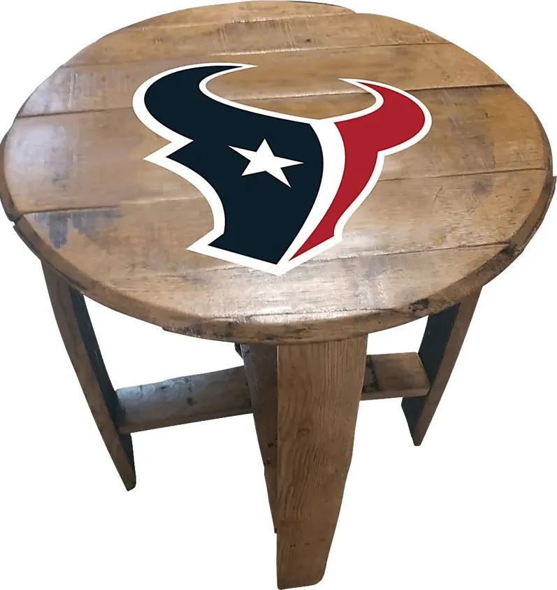 Big Team NFL Houston Texans Brown End Table