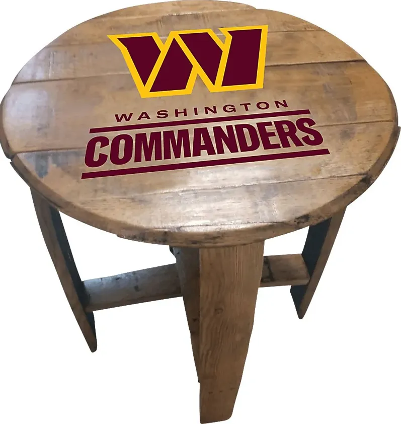 Big Team NFL Washington Commanders Brown End Table